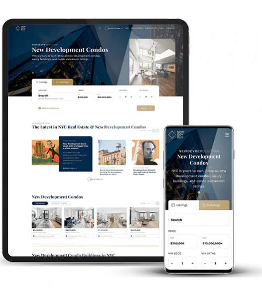 custom mobile app development for real estate platform NewDevRev